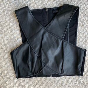 Bcbg black crop top with cutouts size S